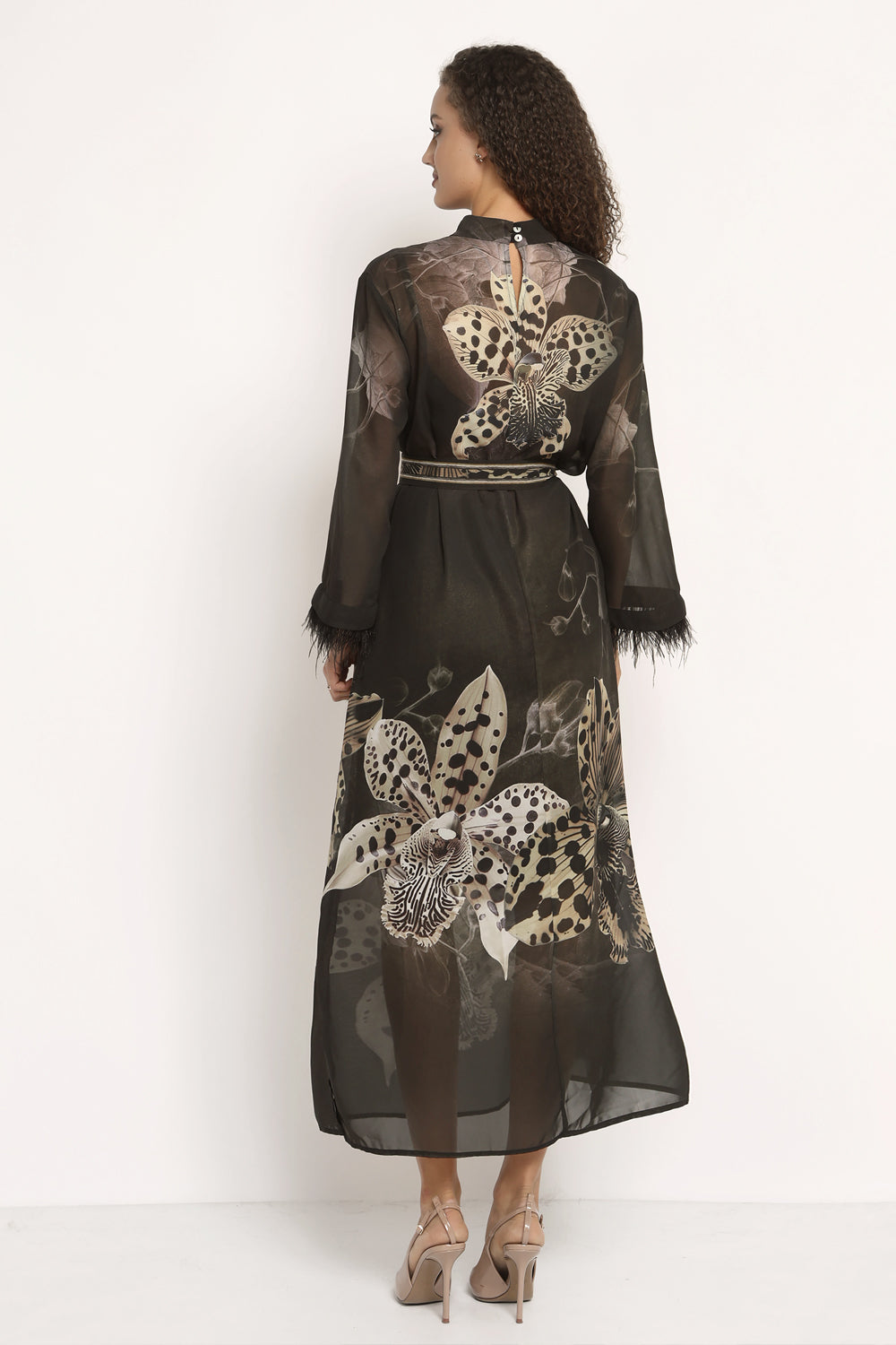 FRENCH CHIFFON CAFTAN DRESS - LEO ORCHID JIORO РОКЛЯ КАФТАН ОТ ФРЕНСКИ ШИФОН - LEO ORCHID JIORO