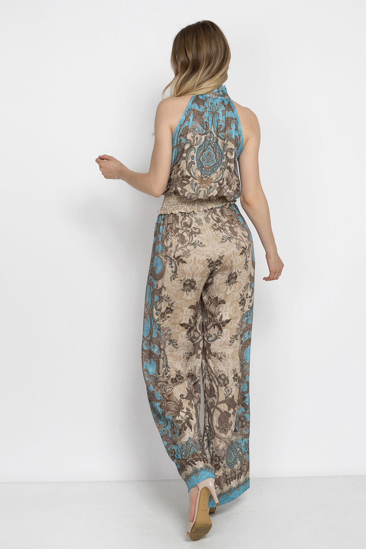 SATIN VISCOSE LOOSE FIT PANTS - PAISLEY SKY JIORO СВОБОДЕН ПАНТАЛОН ОТ ЛЪСКАВА ВИСКОЗА - PAISLEY SKY JIORO