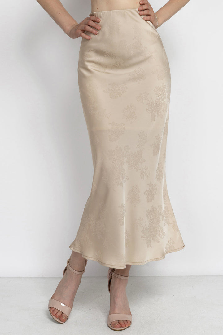 BEIGE SATIN SKIRT - ESSENTIALS