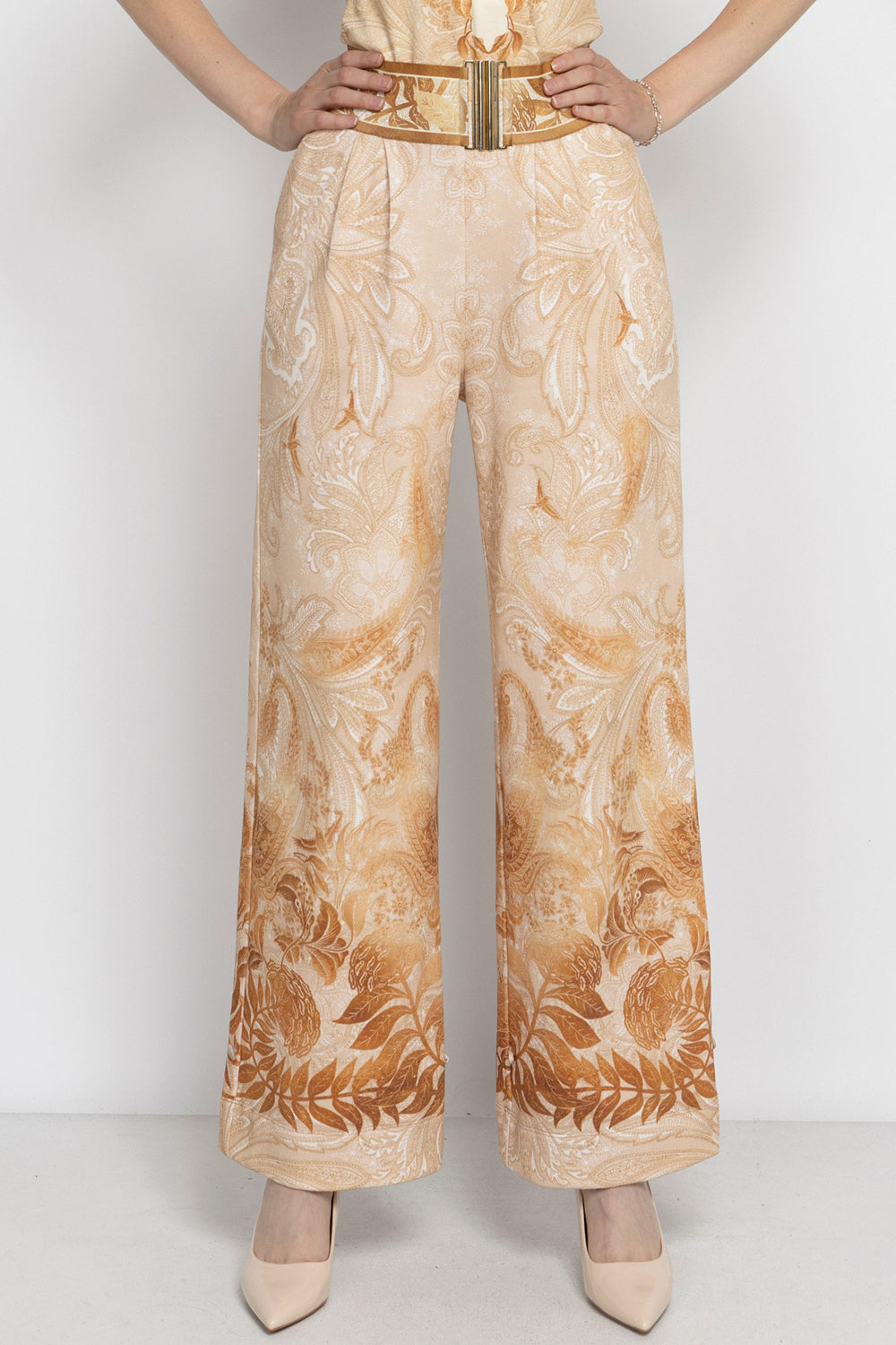 HIGH-WAIST WIDE-LEG PANTS - SUNSET