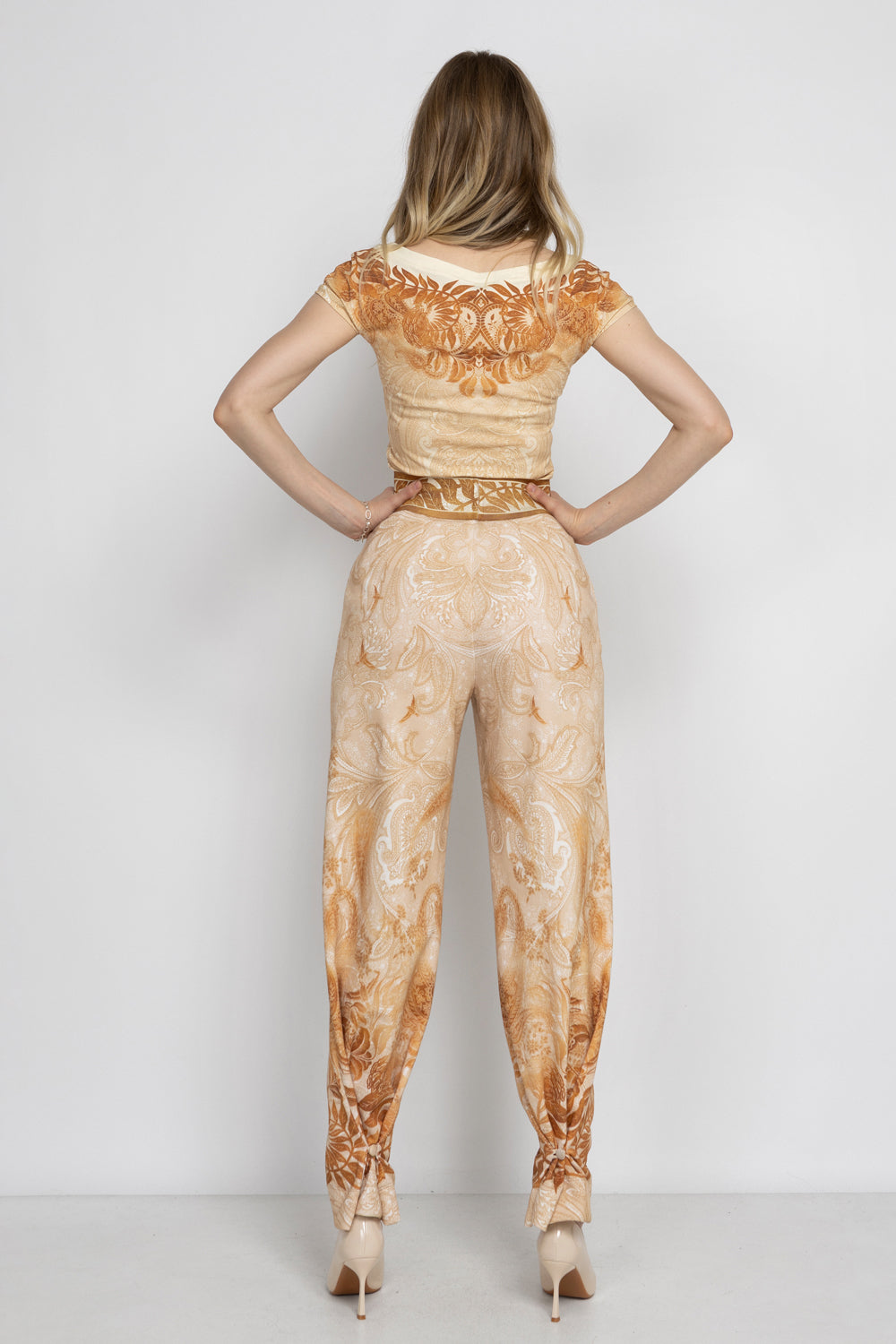 HIGH-WAIST WIDE-LEG PANTS - SUNSET