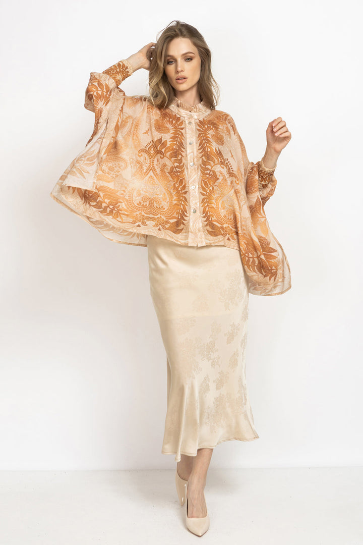 BEIGE SATIN SKIRT - ESSENTIALS