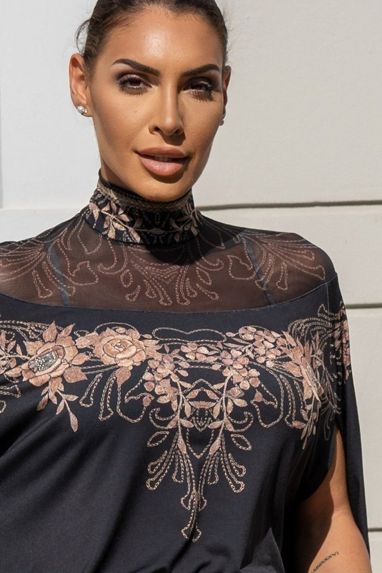 FREE BLOUSE - GOLDEN ROSES JIORO ШИРОКА ПРИЛЕП БЛУЗА С МРЕЖЕСТА ПЛАТКА - GOLDEN ROSES JIORO