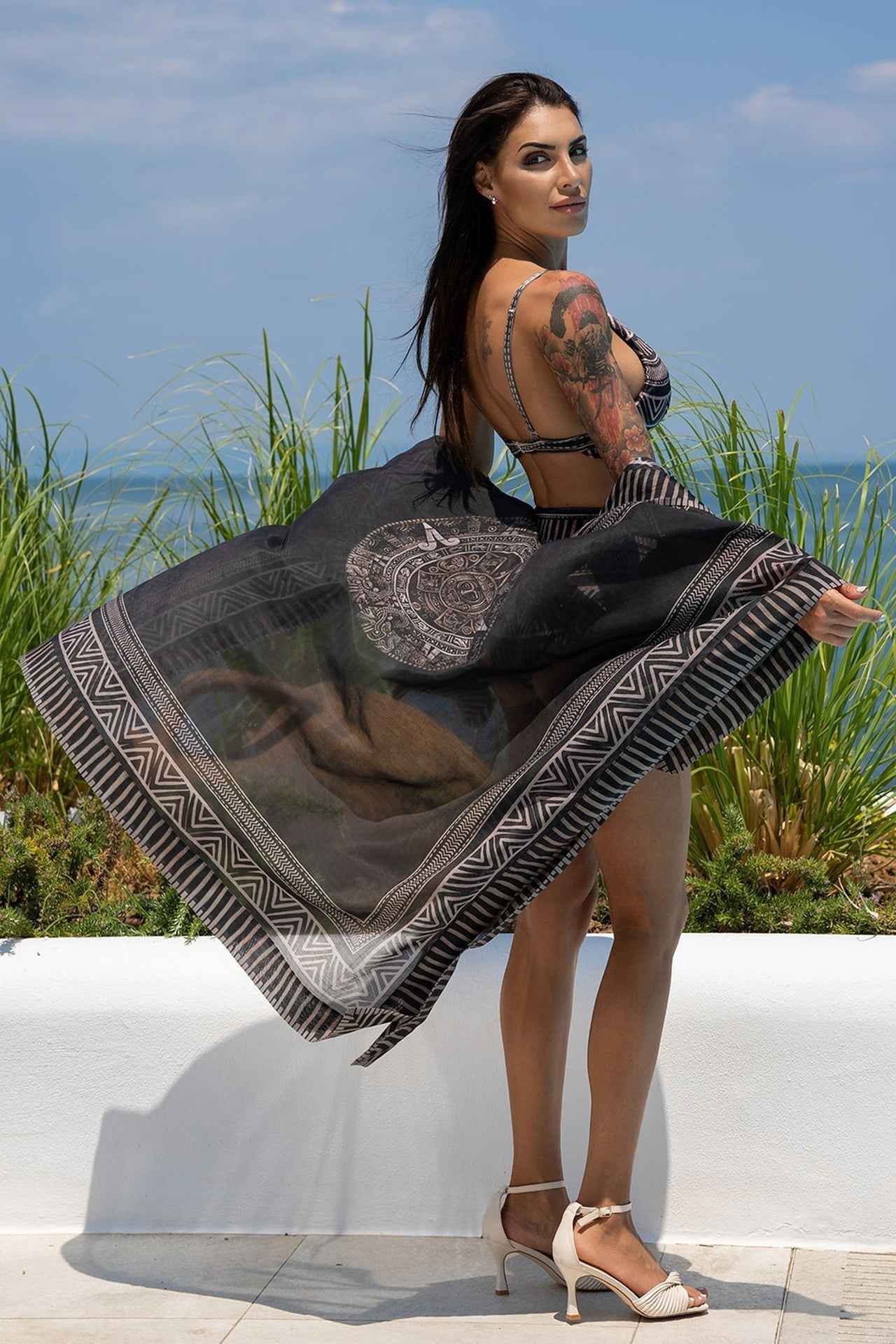 SILK COTTON KIMONO DRESS - TRIBAL