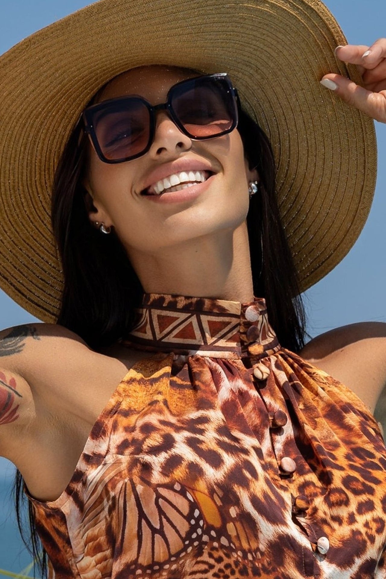 Haut court en satin de viscose - LEO SAND