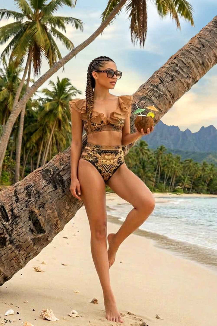 VELVET BIKINI-STYLE BOTTOM - GOLDEN STRIPES JIORO ДОЛНИЩЕ НА БАНСКИ ОТ КАДИФЕ- GOLDEN STRIPES JIORO