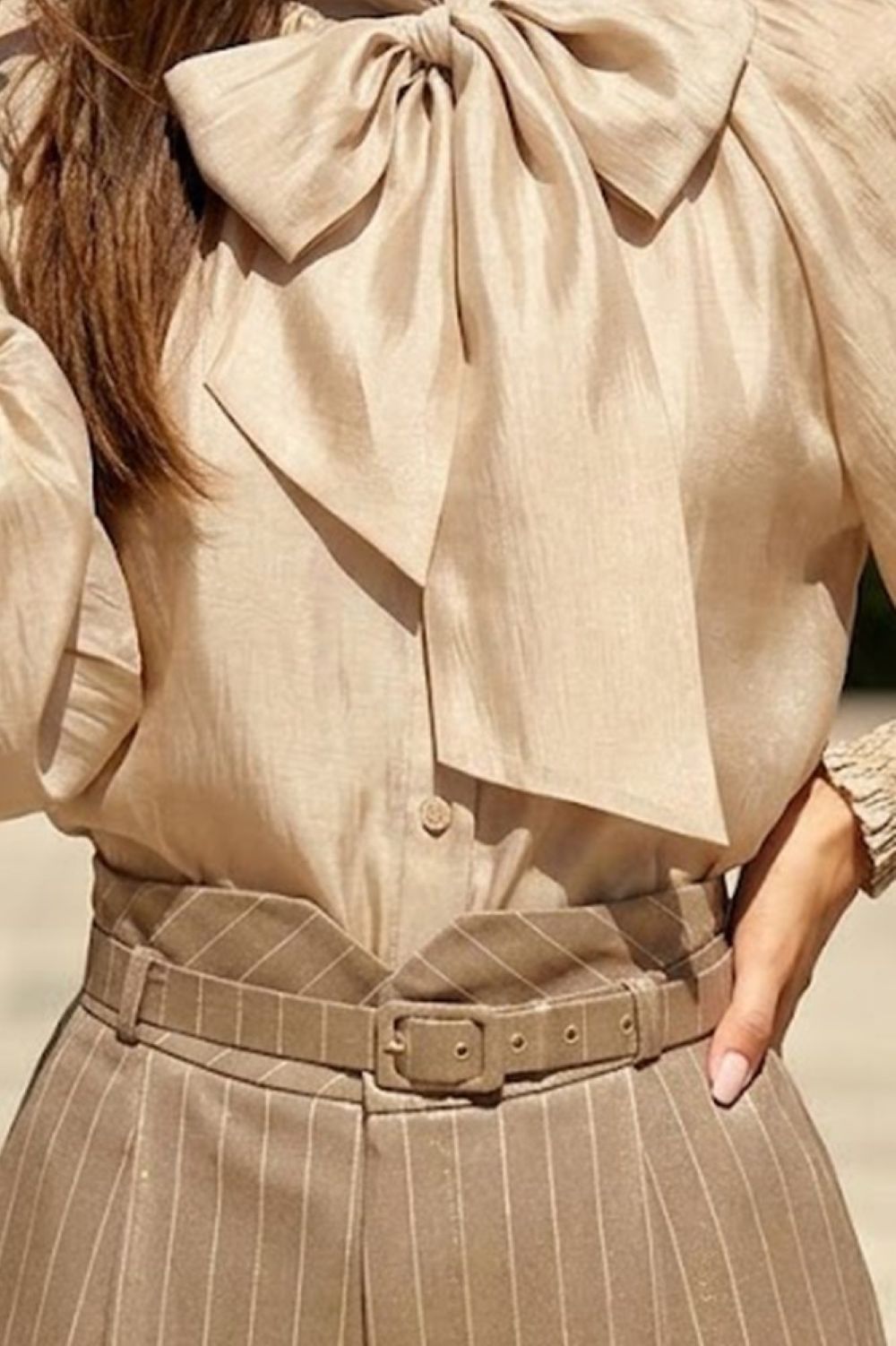 STRIPED BELT IN BEIGE - ESSENTIALS