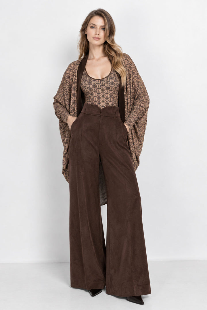 MODAL RELAXED CARDIGAN - MOCHA MOUSSE LOGO
