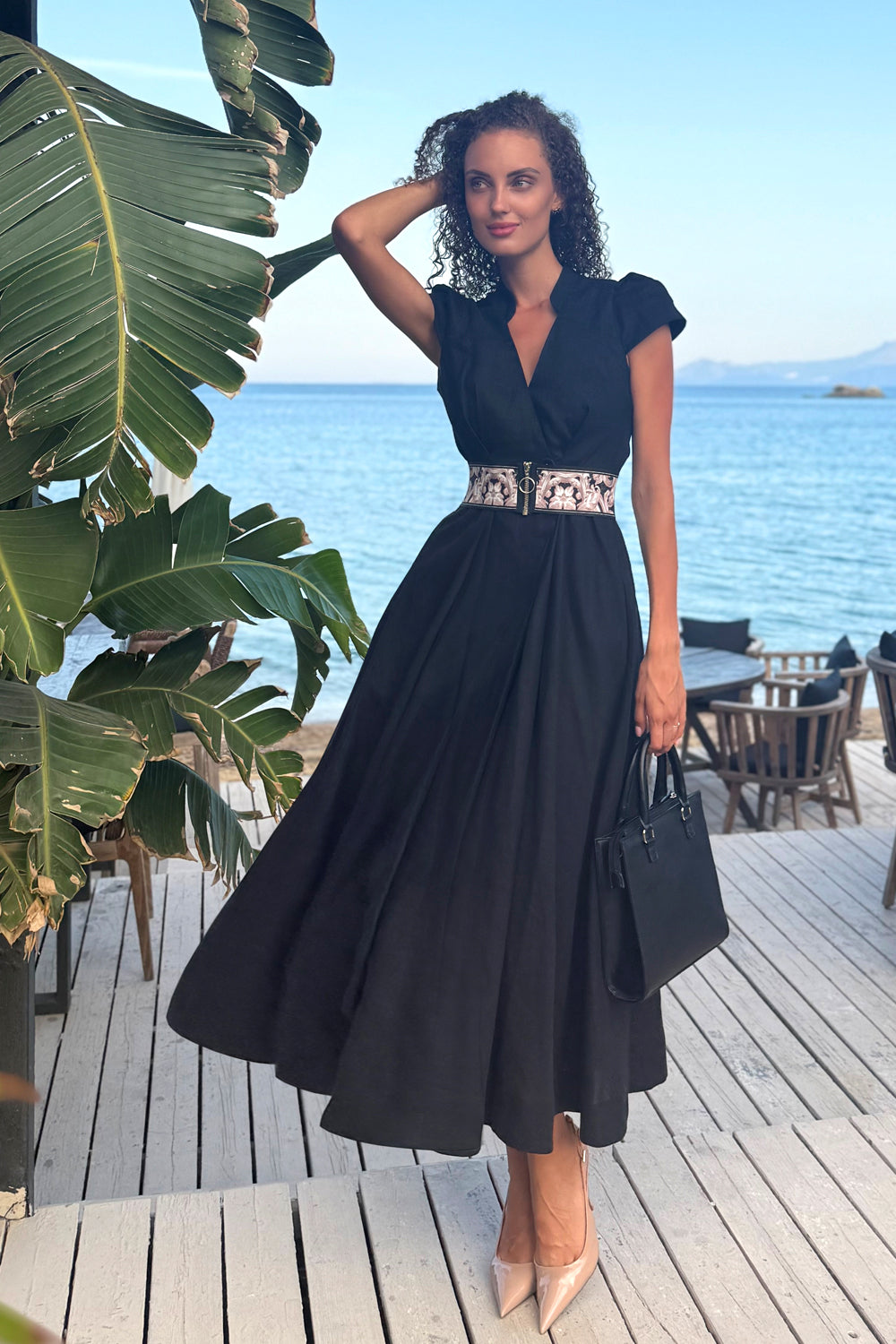 CEINTURE ÉLASTIQUE LARGE AVEC FERMETURE ÉCLAIR - PERLE BAROQUE