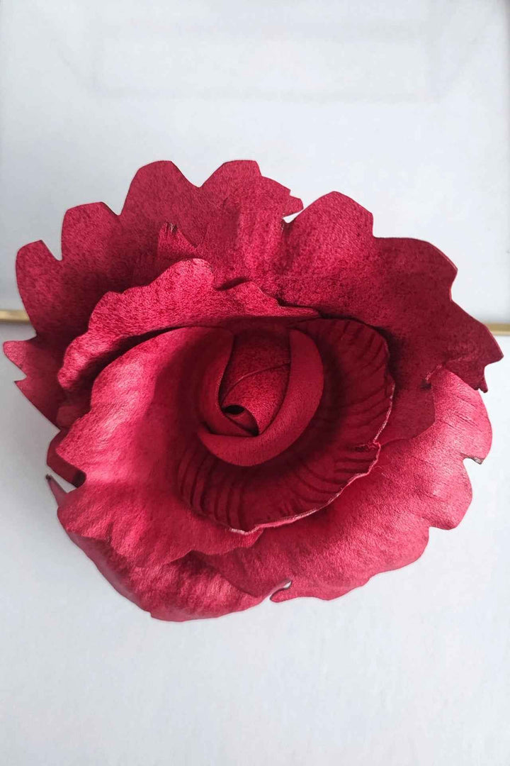 MEDIUM SUEDE-LOOK CYCLAMEN ROSE BROOCH - Fashion Roots