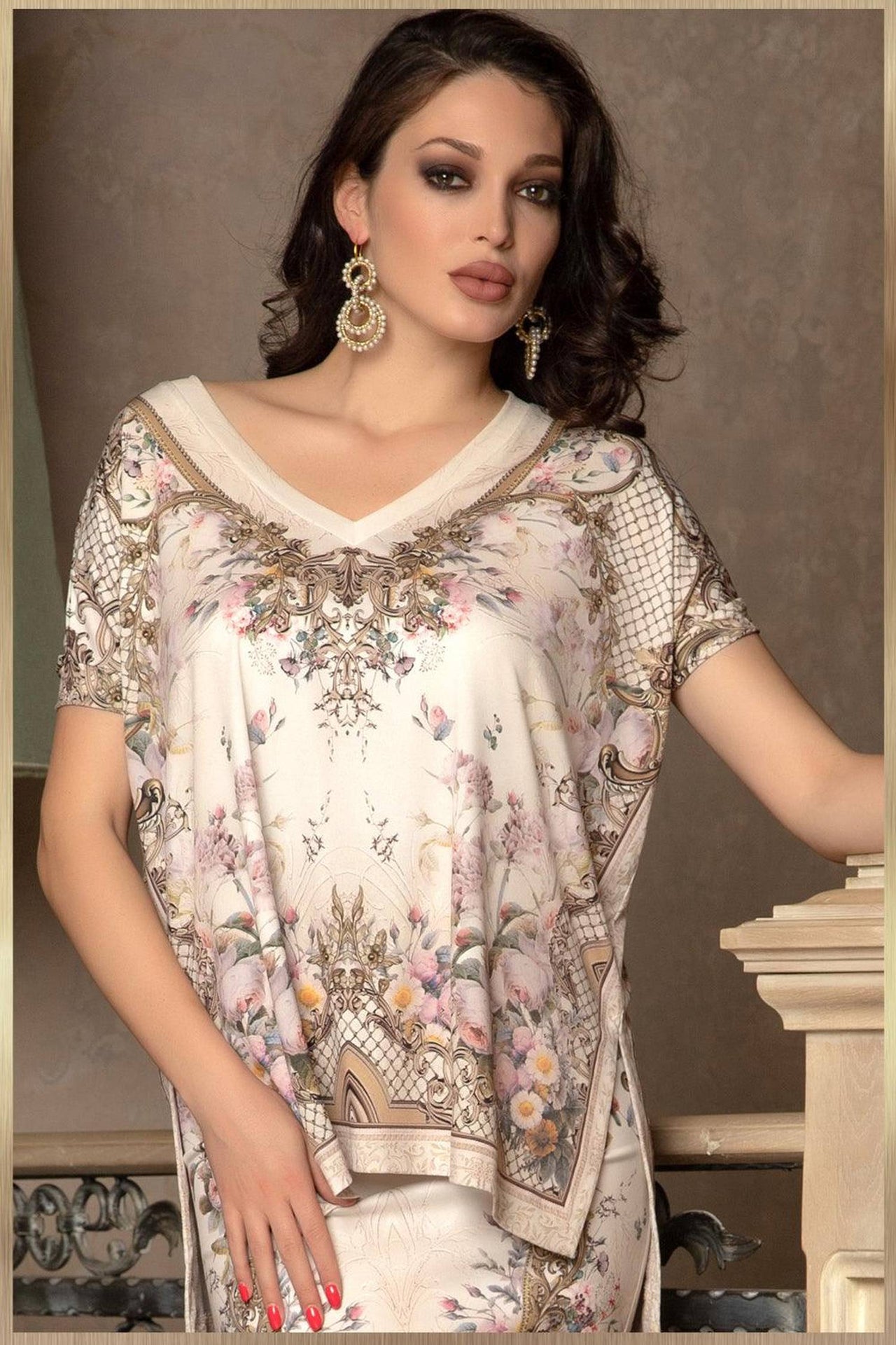 LOOSE BLOUSE -  BAROQUE FLOWERS JIORO СВОБОДЕН ТОП - BAROQUE FLOWERS JIORO