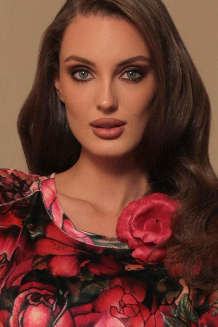 SMALL SUEDE-LOOK CYCLAMEN ROSE BROOCH - Fashion Roots