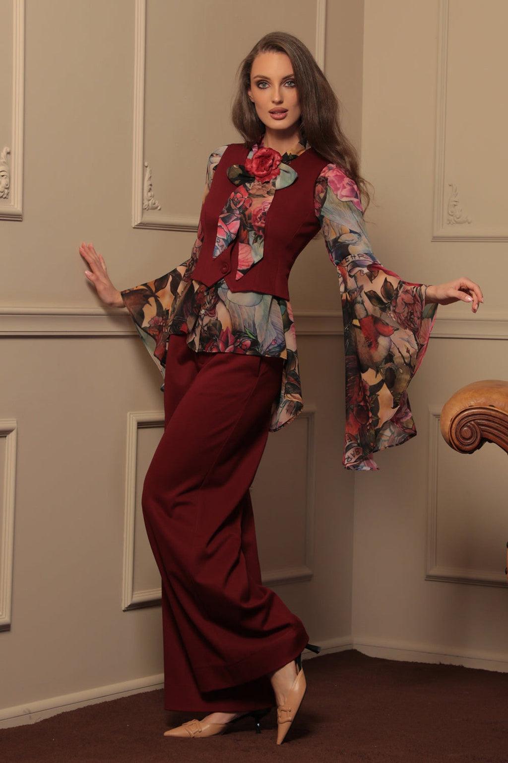 DESIGNER SHIRT WITH FLARED SLEEVES - TATTOO STAR