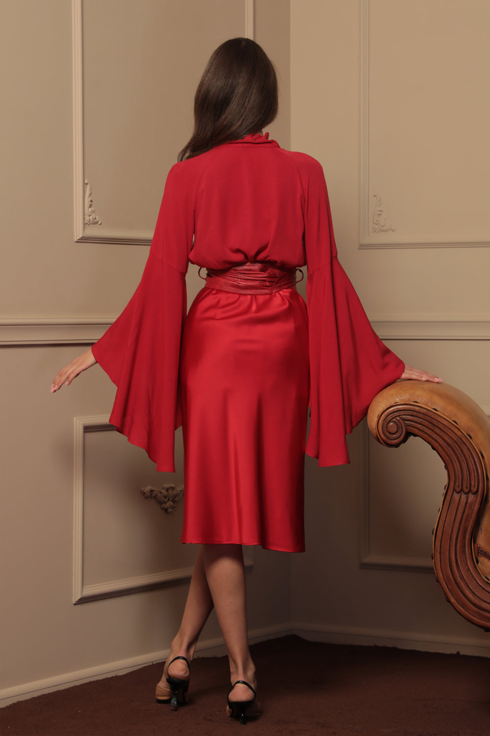 BIAS-CUT SATIN SKIRT WITH ELASTIC WAISTBAND - ESSENTIALS