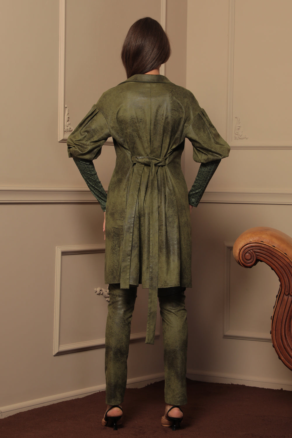 PANTALON SKINNY 5 POCHES VERT OLIVE - ESSENTIALS