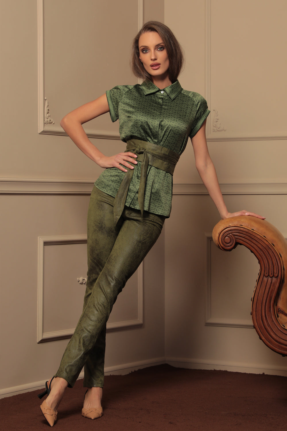 CHEMISE À MANCHES RAGLAN - LOGO VERT ÉMERAUDE