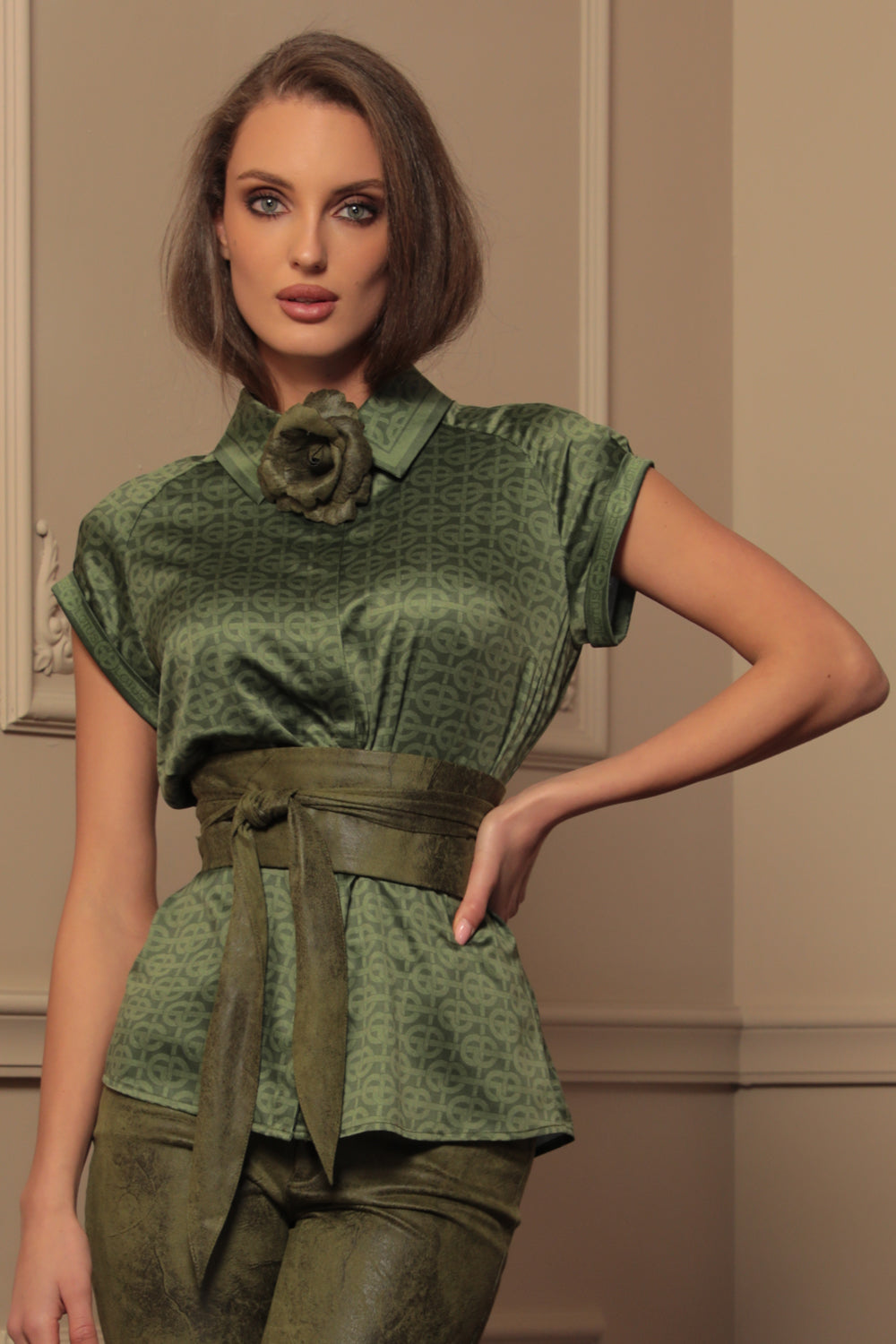 CHEMISE À MANCHES RAGLAN - LOGO VERT ÉMERAUDE