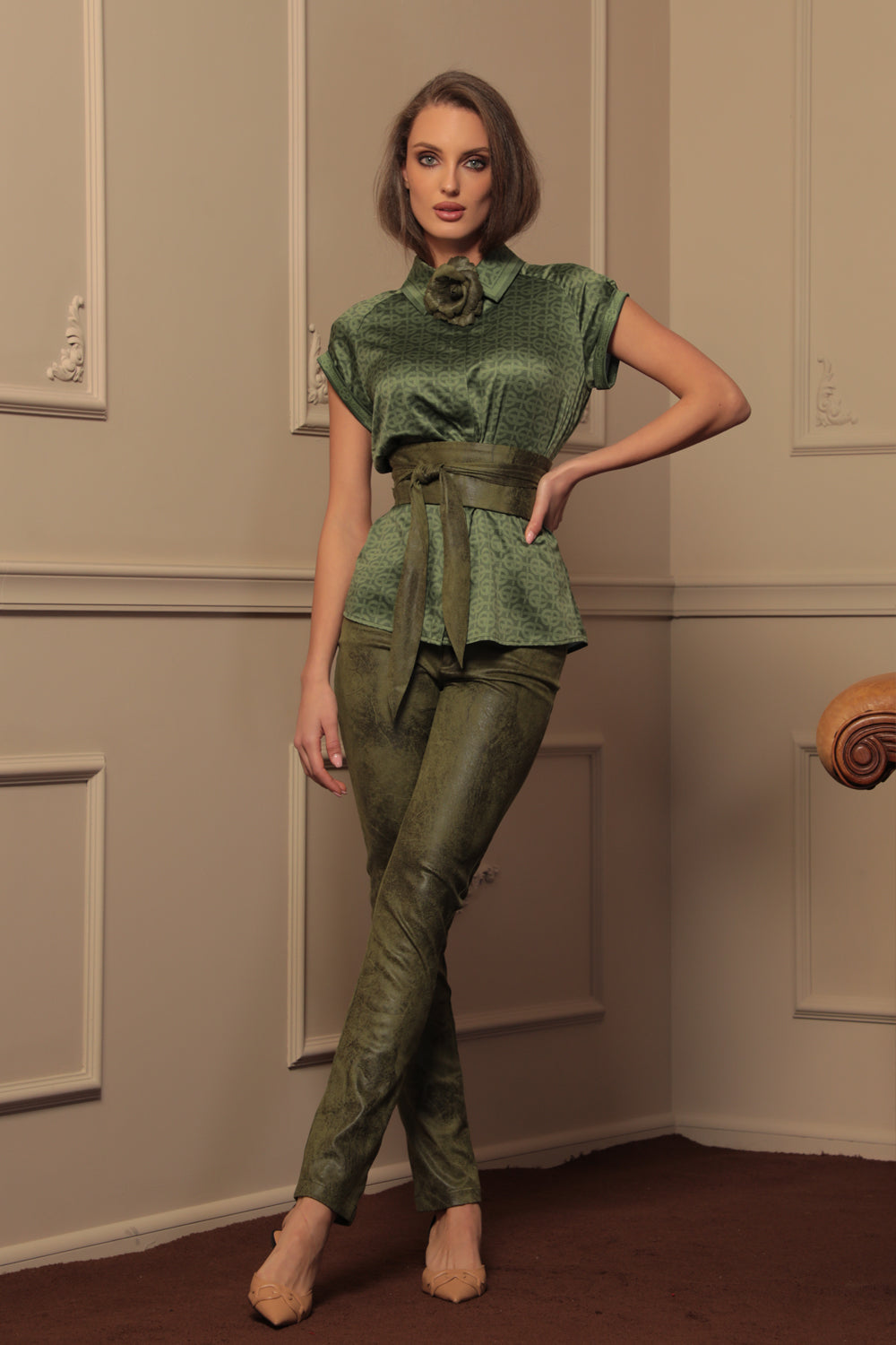 CHEMISE À MANCHES RAGLAN - LOGO VERT ÉMERAUDE