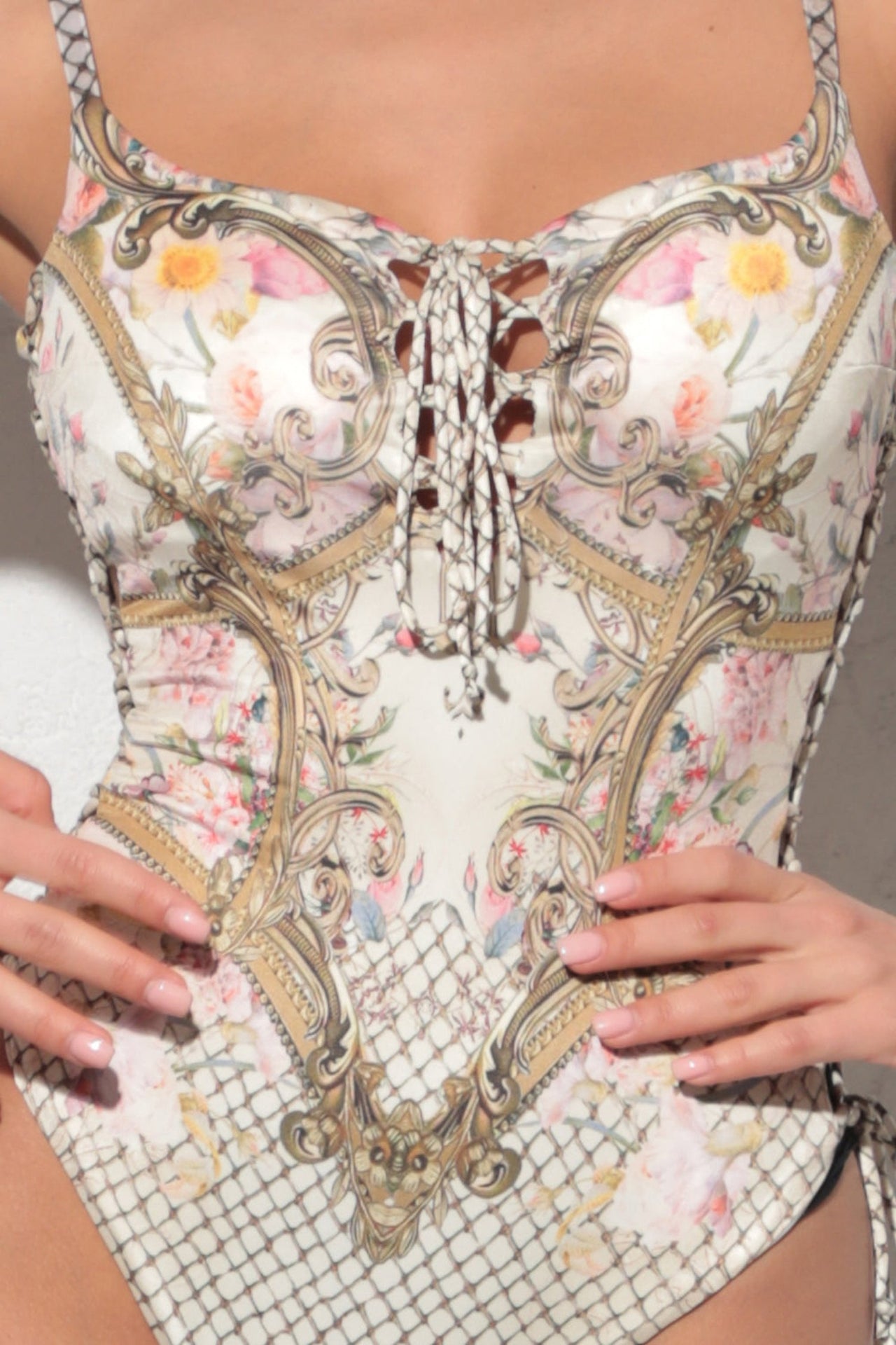 ONE-PIECE SWIMSUIT - BAROQUE FLOWERS - Fashion Roots