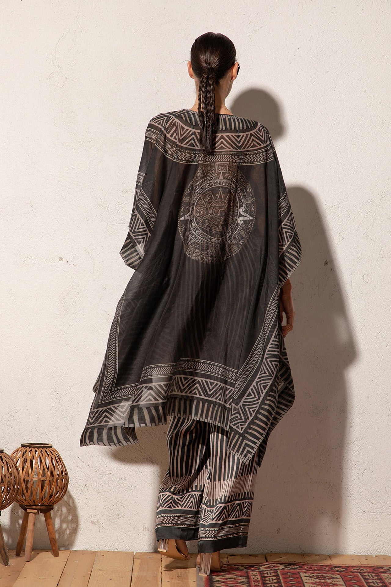 SILK COTTON KIMONO DRESS - TRIBAL