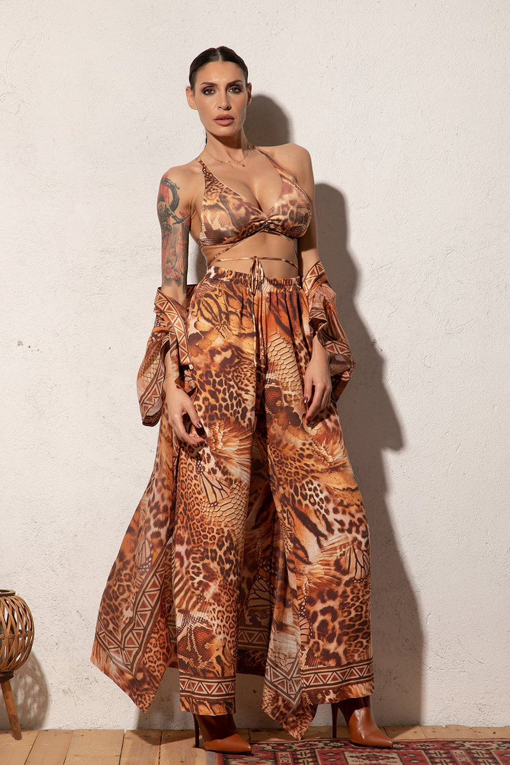 PANTALON AMPLE EN VISCOSE SERGÉE AVEC POCHES - LEO SAND