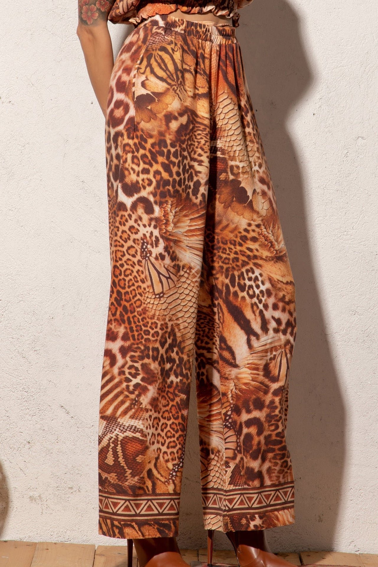 PANTALON AMPLE EN VISCOSE SERGÉE AVEC POCHES - LEO SAND