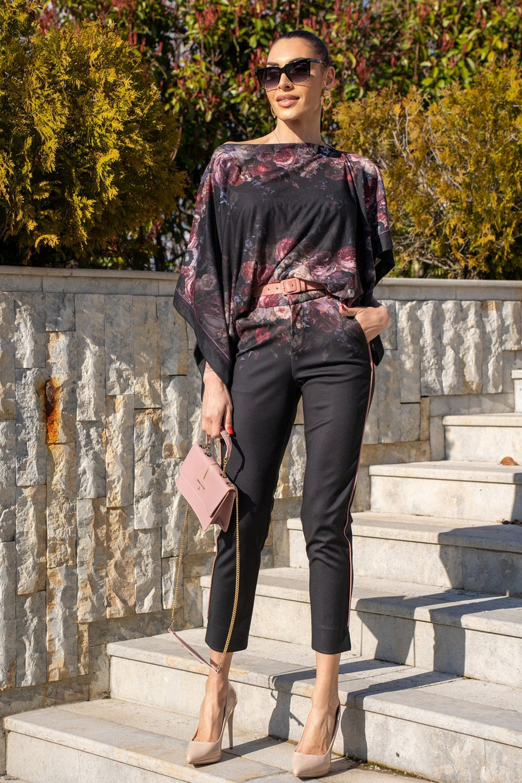 PANTALON CLASSIQUE - FLEURS VINTAGE