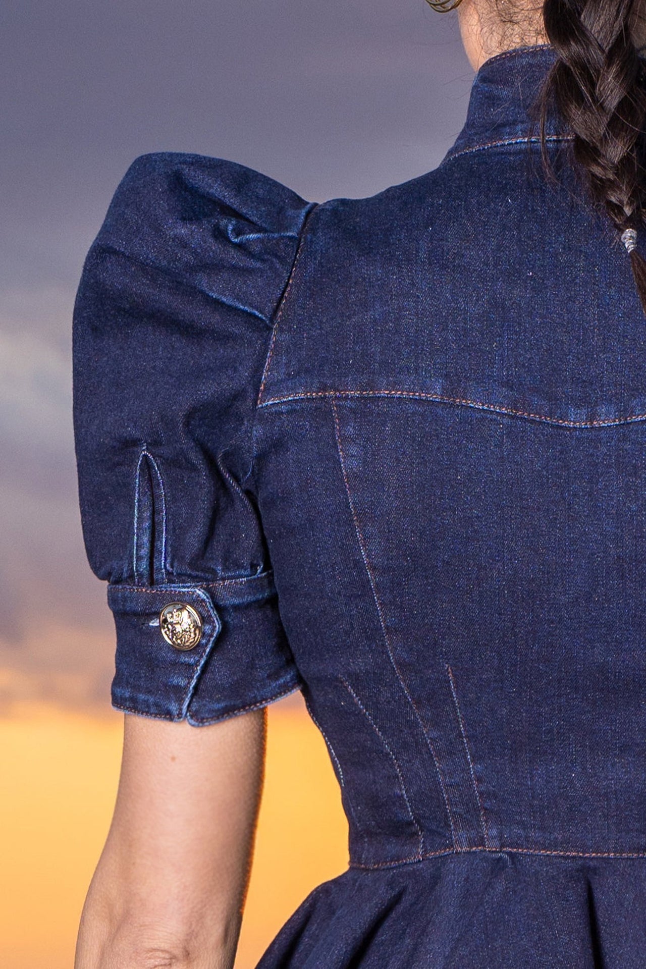 BLAZER EN JEAN À MANCHES TAMPON - ESSENTIALS