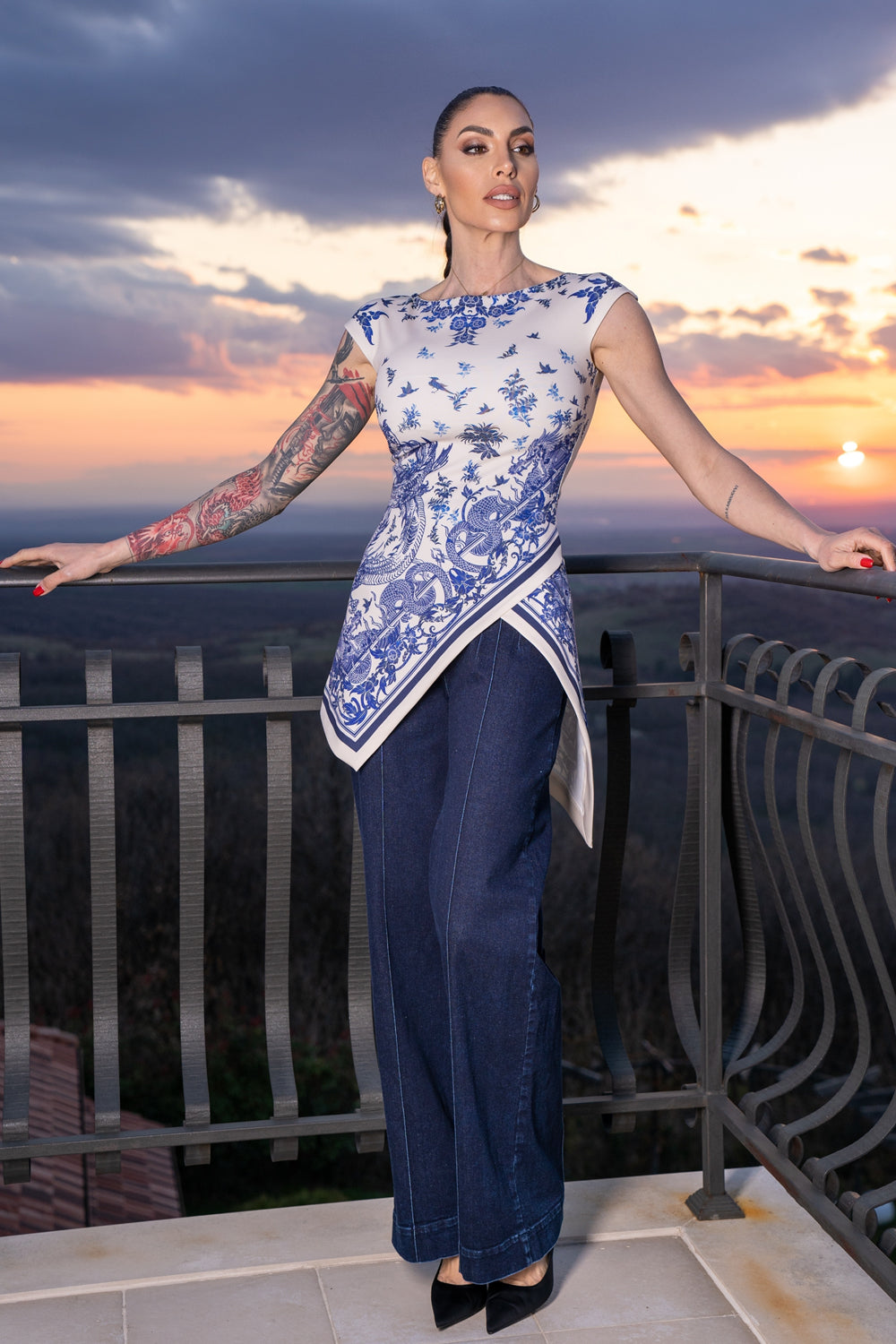 БЛУЗА С АСИМЕТРИЯ - ASIA SKY - Fashion Roots