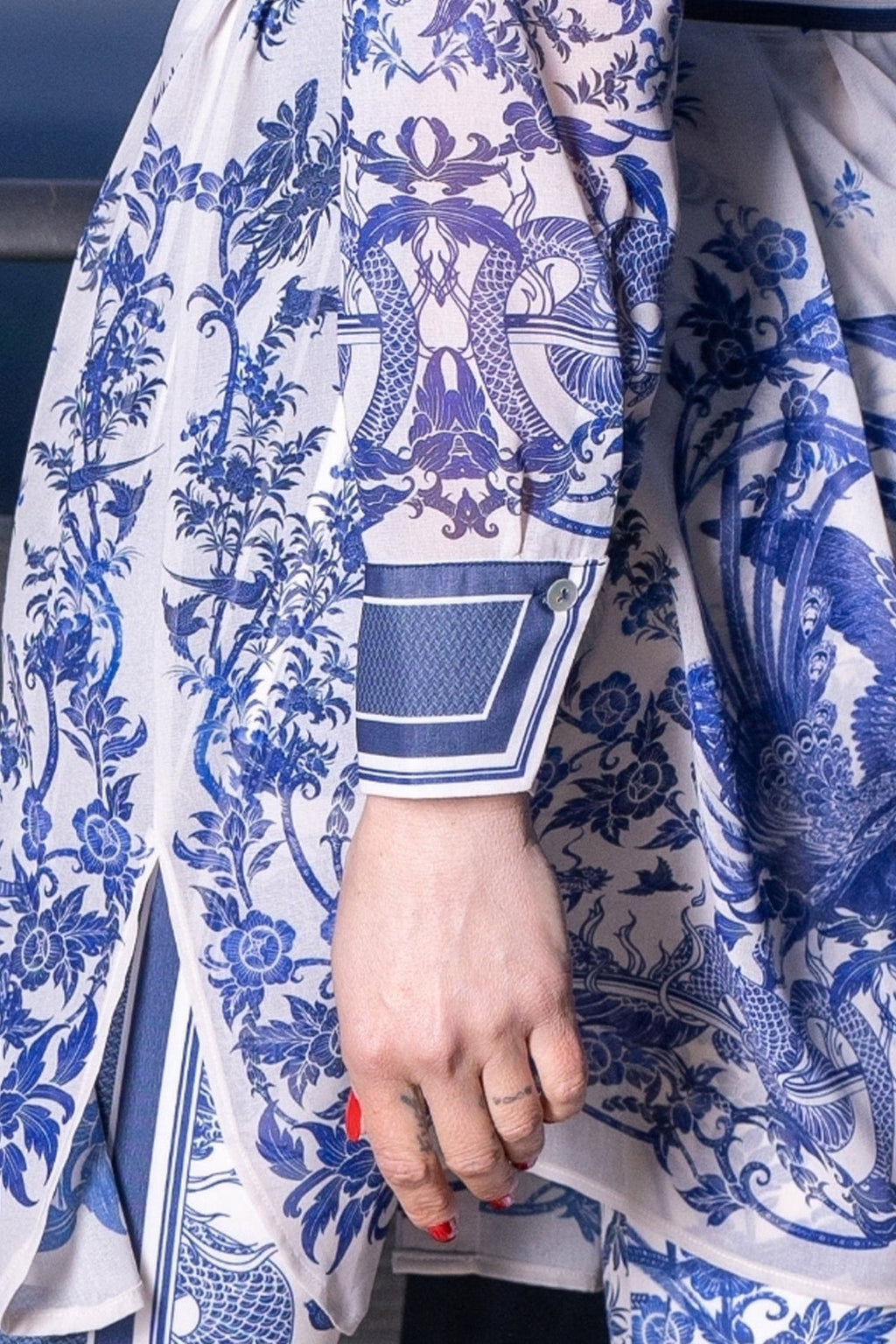 SILK VISCOSE LONG SHIRT - ASIA SKY - Fashion Roots