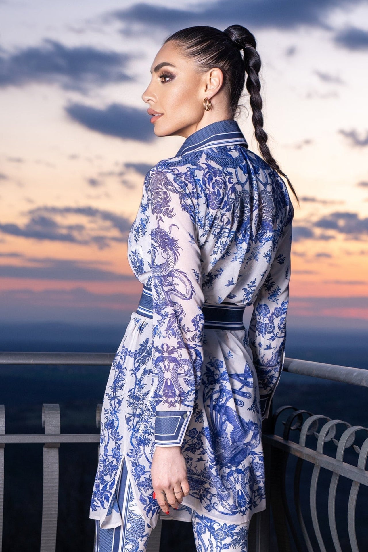 Chemise longue en soie et viscose - Asia Sky