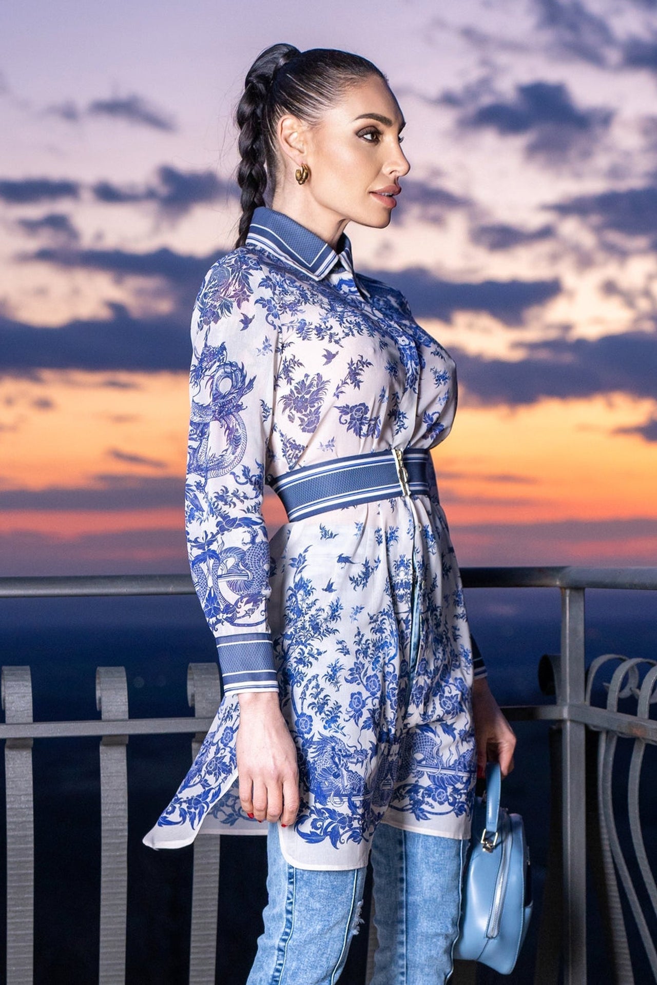 Chemise longue en soie et viscose - Asia Sky