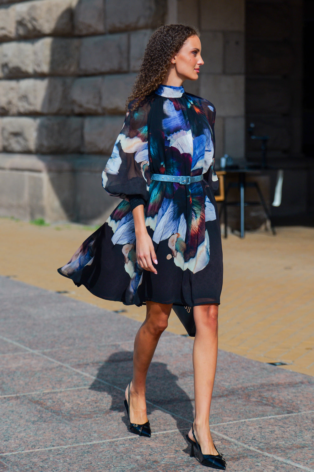 ROBE DÉCONTRACTÉE À MANCHES RAGLAN BALLON ET NOUAGE DANS LE DOS - VIOLET