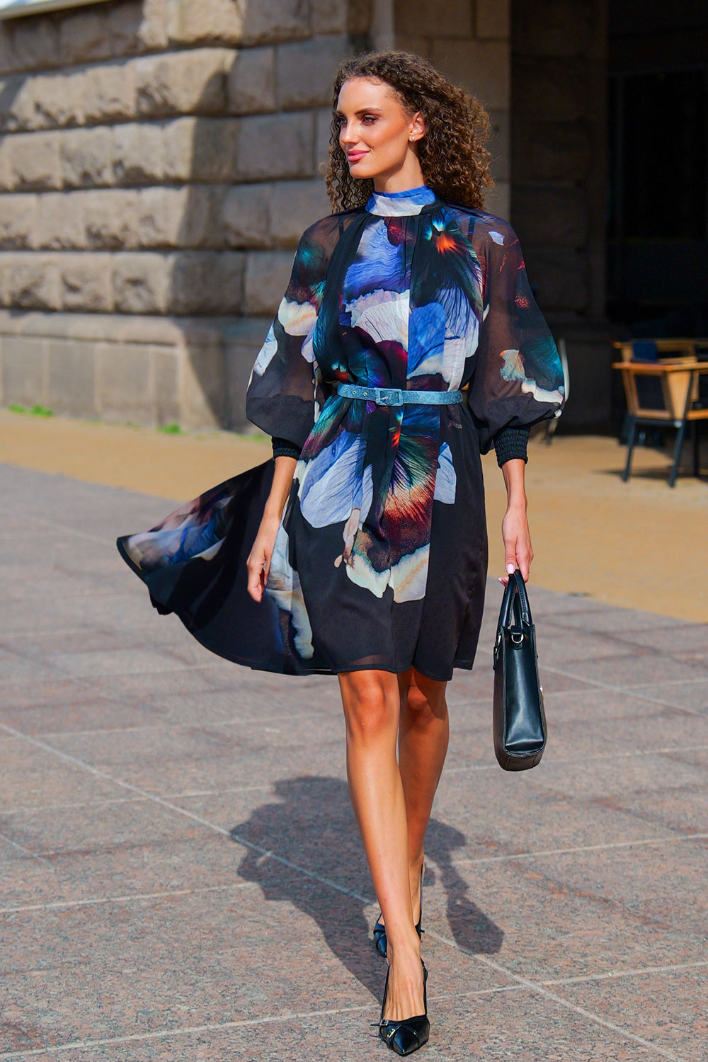 ROBE DÉCONTRACTÉE À MANCHES RAGLAN BALLON ET NOUAGE DANS LE DOS - VIOLET