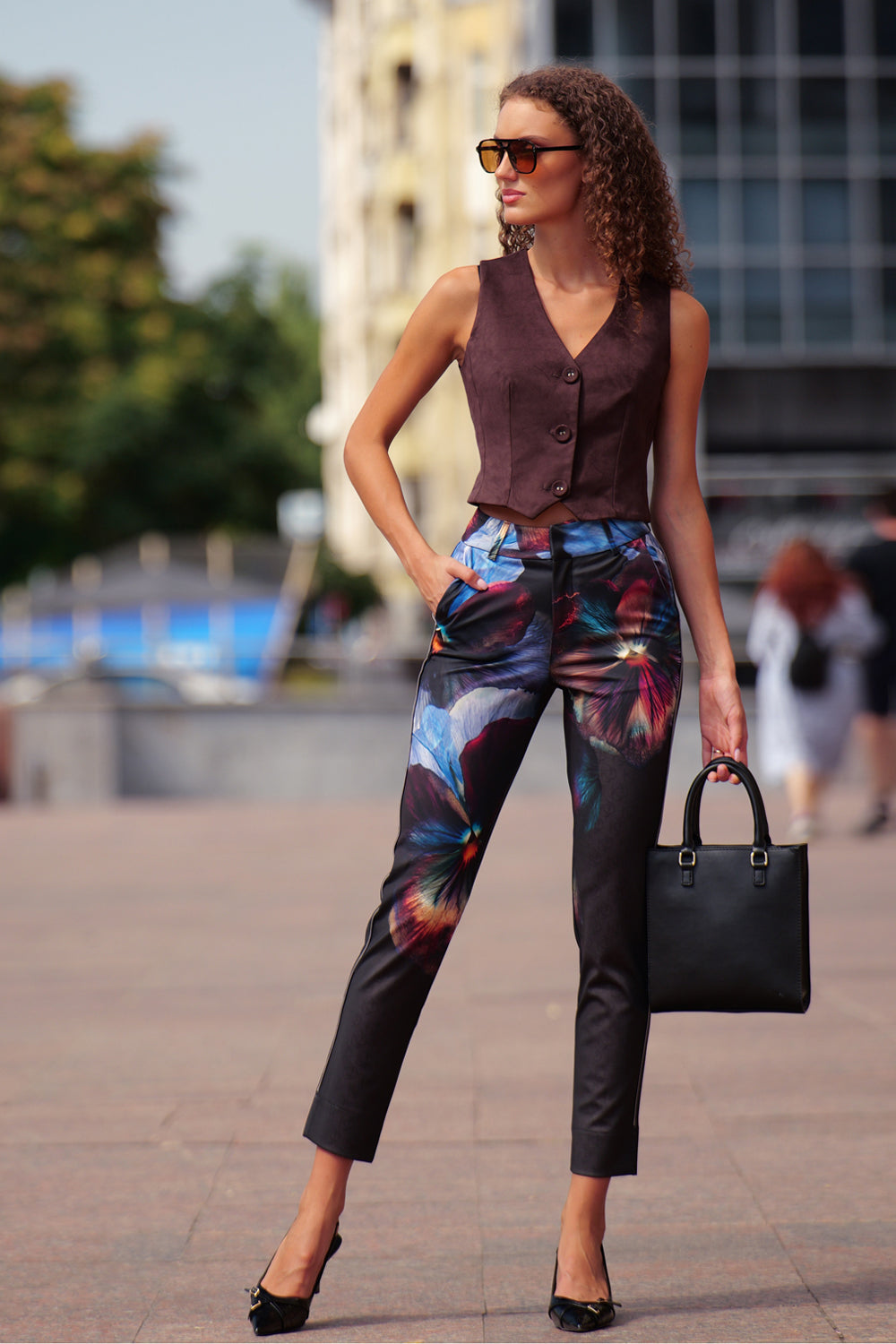 PANTALON CLASSIQUE EN VISCOSE - VIOLET