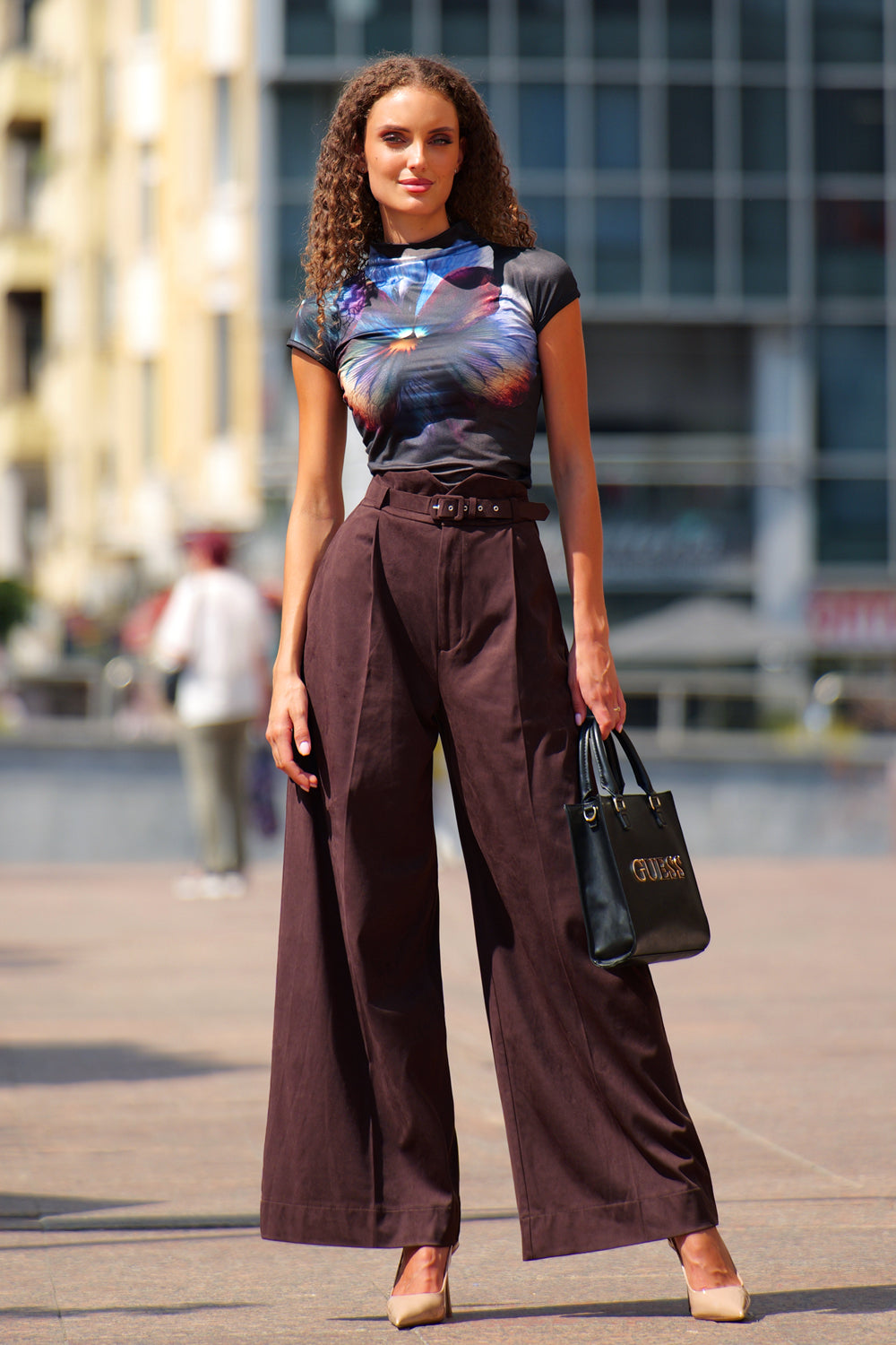 BLOUSE EN MAILLE BASIQUE - VIOLET