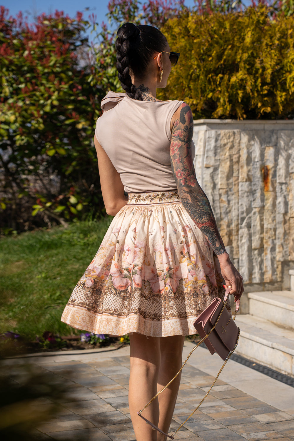 COTTON VOILE SKIRT - BAROQUE FLOWERS