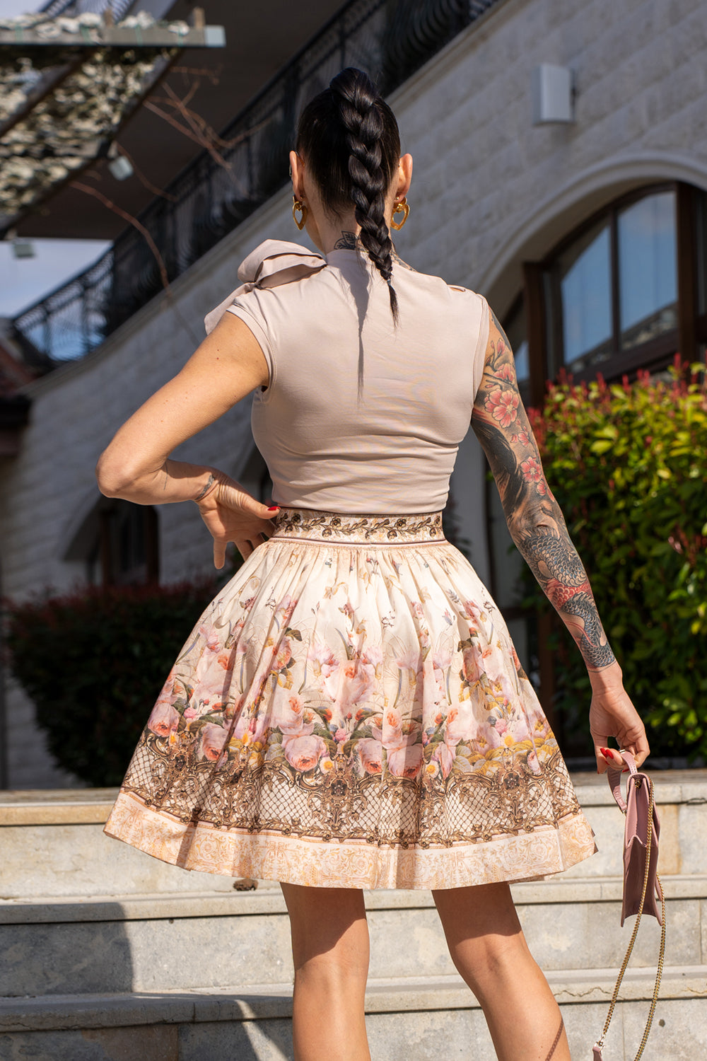 COTTON VOILE SKIRT - BAROQUE FLOWERS