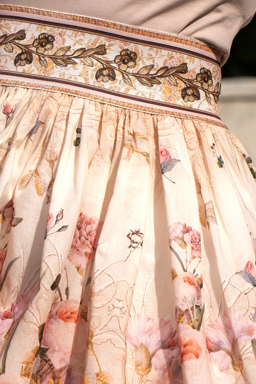 COTTON VOILE SKIRT - BAROQUE FLOWERS