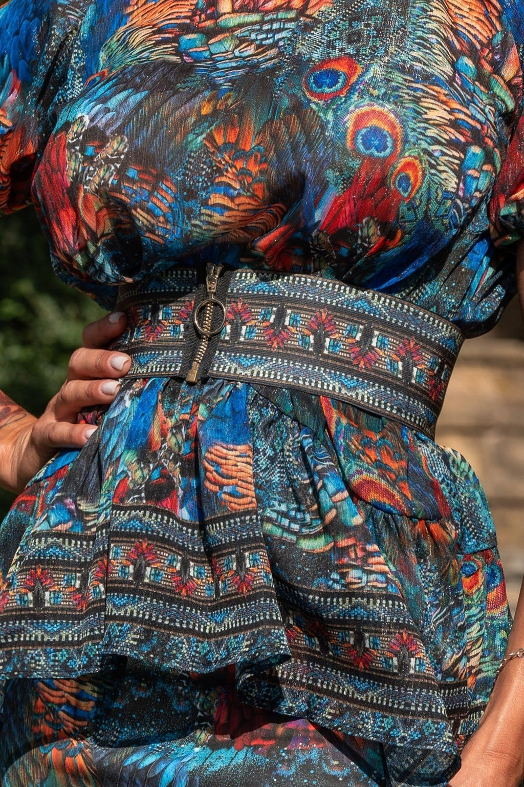 CEINTURE LARGE ÉLASTIQUE AVEC FERMETURE ÉCLAIR - AMAZONIA