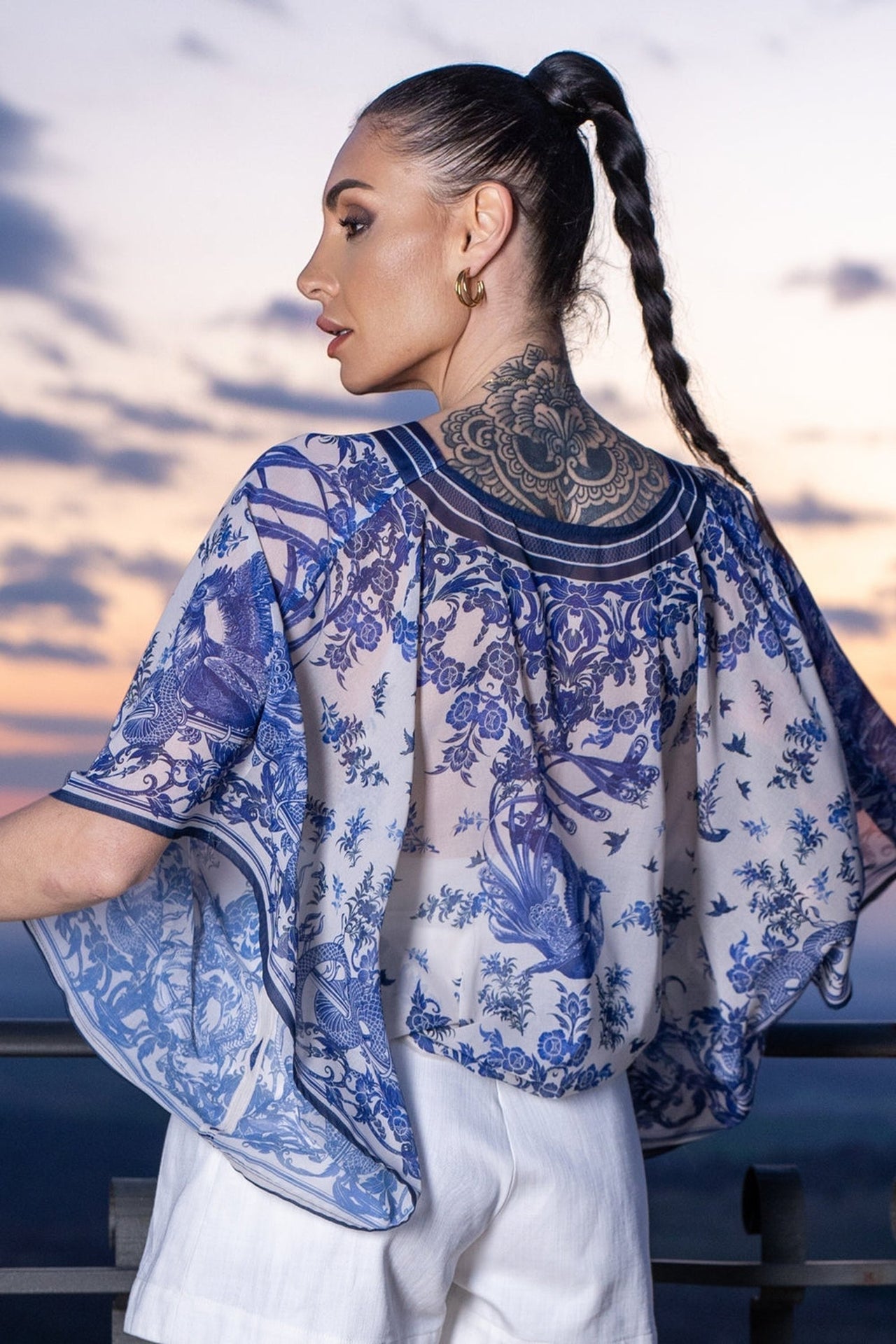 SILK COTTON TUNIC - ASIA SKY - Fashion Roots