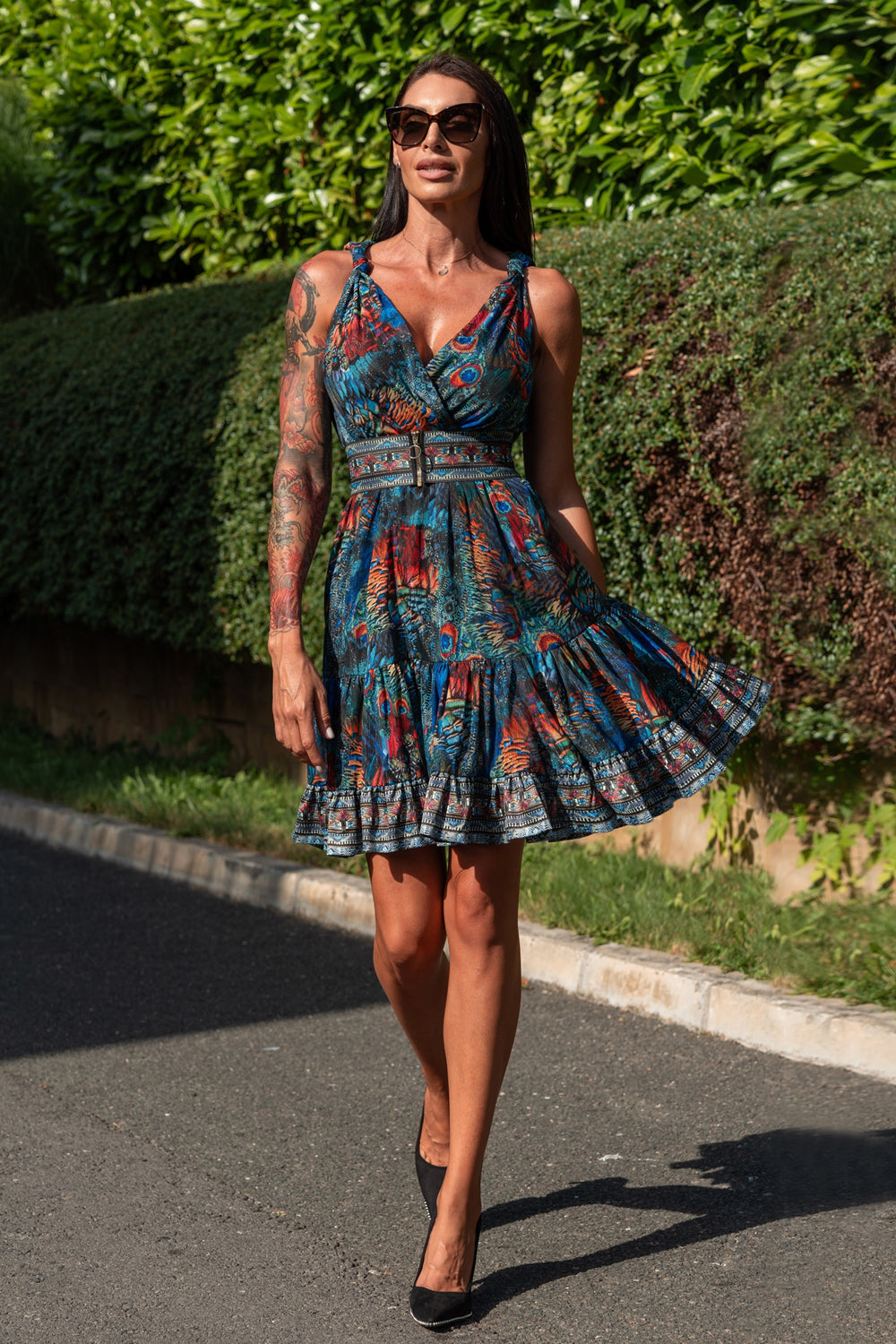 LOOSE VISCOSE AND SILK DRESS - AMAZONIA