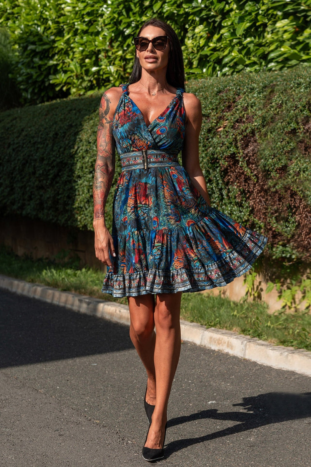 LOOSE VISCOSE AND SILK DRESS - AMAZONIA JIORO СВОБОДНА РОКЛЯ ОТ ВИСКОЗА С КОПРИНА - AMAZONIA JIORO