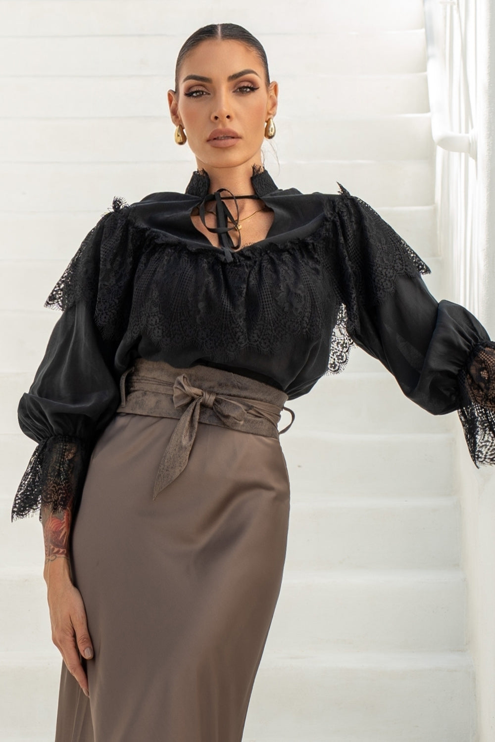 WRAP-STYLE BELT SUEDE-LIKE IN MOCHA - ESSENTIALS