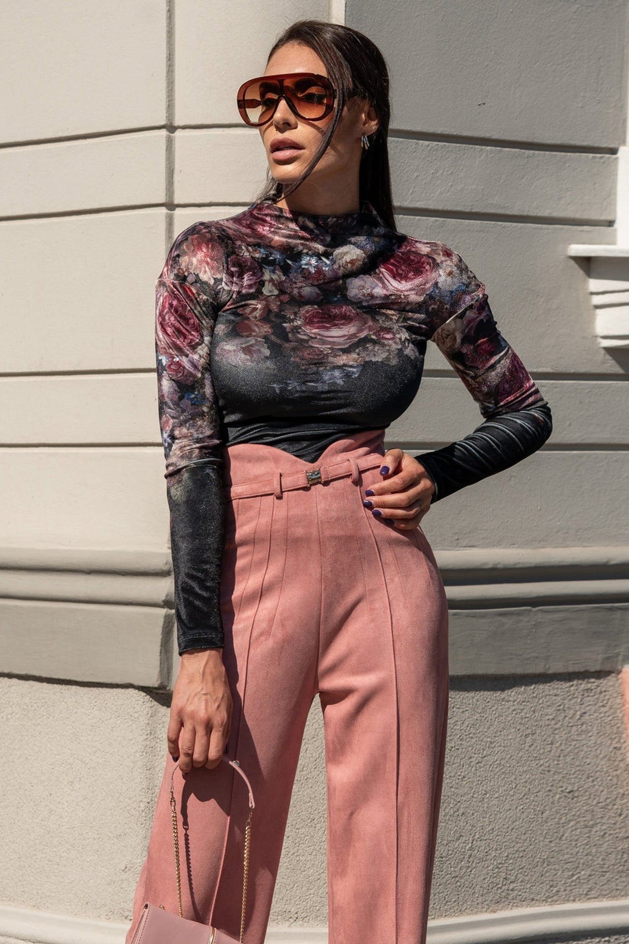 VELVET TURTLENECK - VINTAGE FLOWERS JIORO  ПОЛО ОТ КАДИФЕ - VINTAGE FLOWERS JIORO