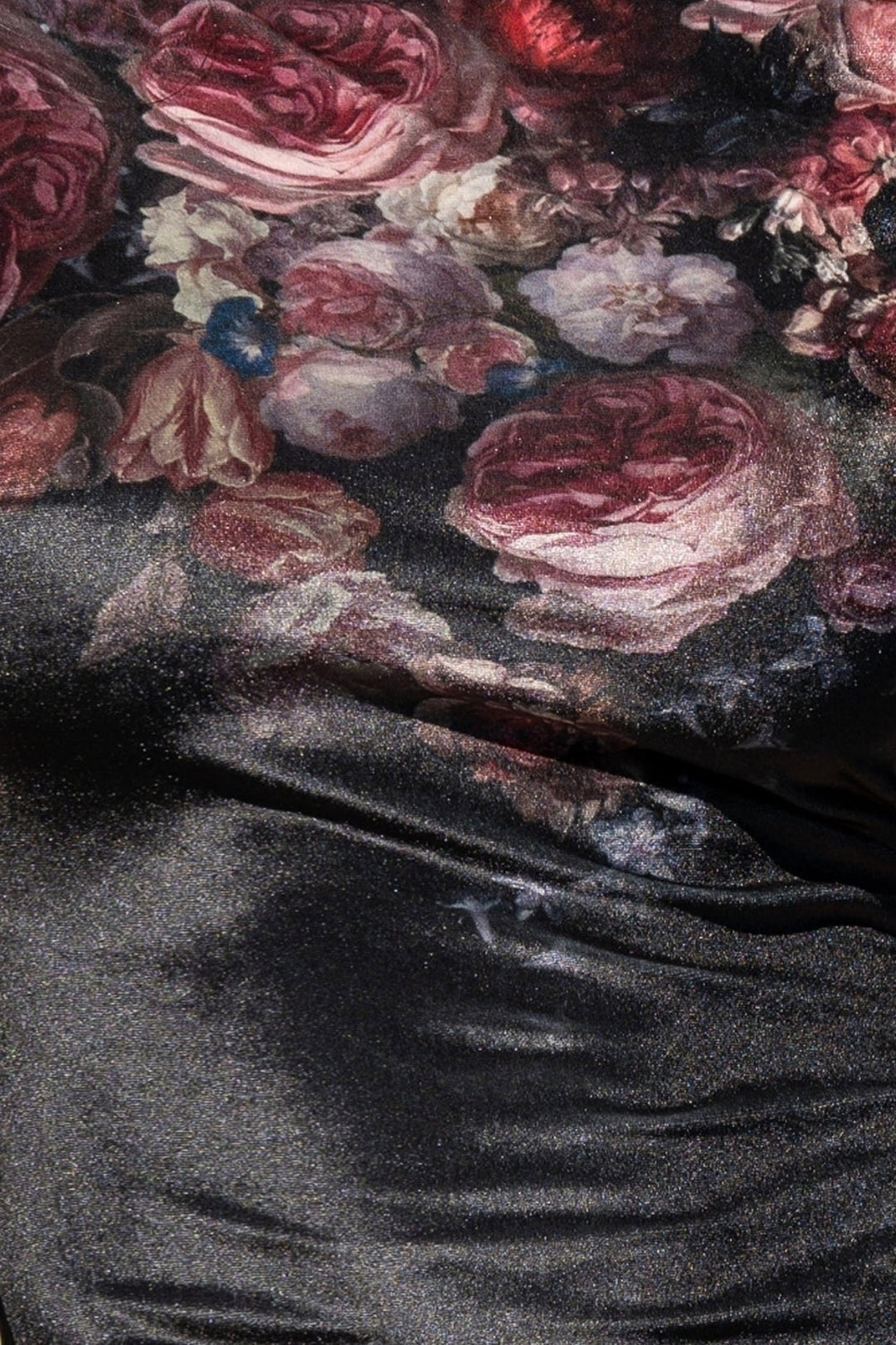 VELVET OFF-SHOULDER DRESS - VINTAGE FLOWERS