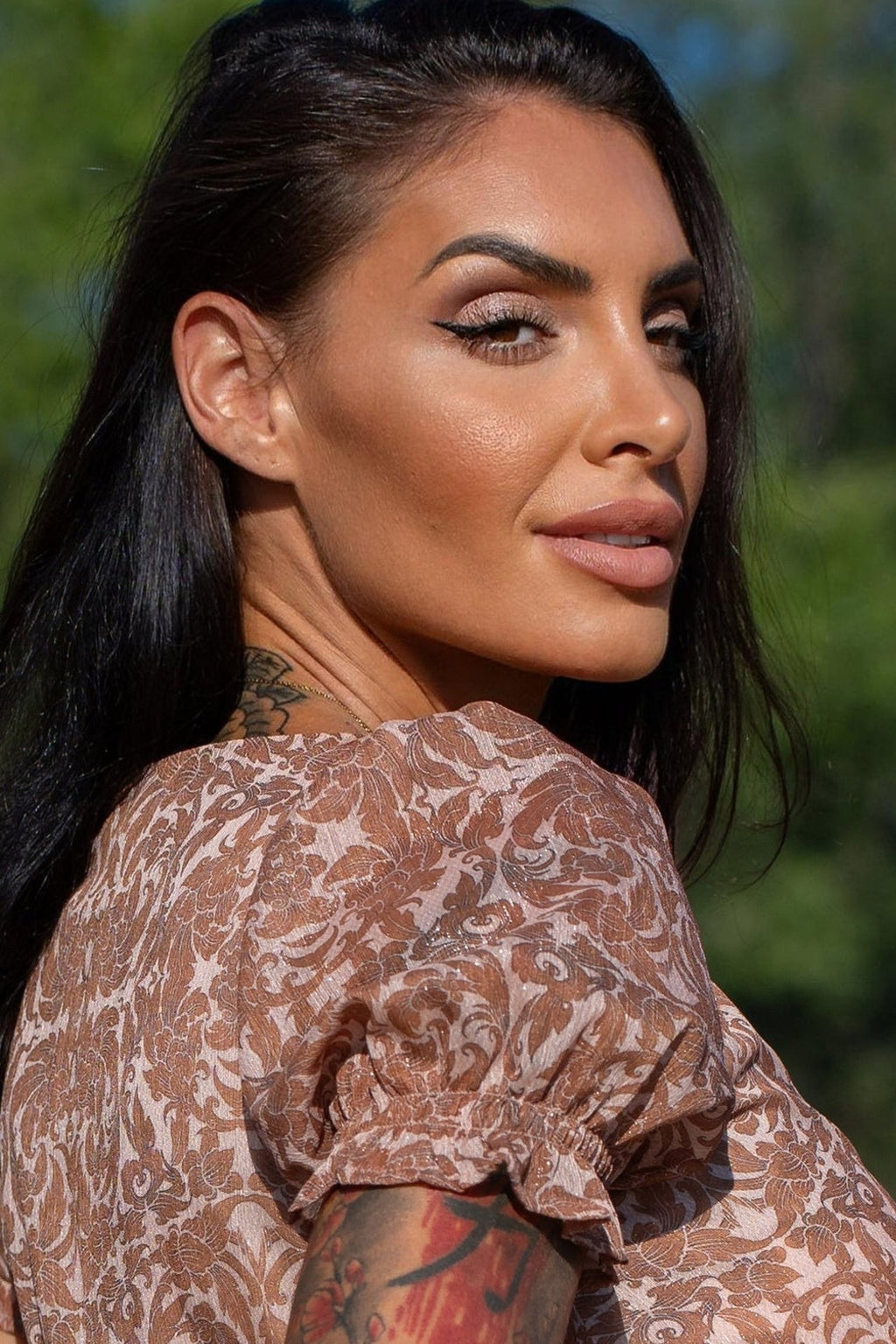 CUT-OUT CHIFFON DRESS - ASIA BEIGE JIORO РАЗКРОЕНА РОКЛЯ ОТ ШИФОН - ASIA BEIGE JIORO