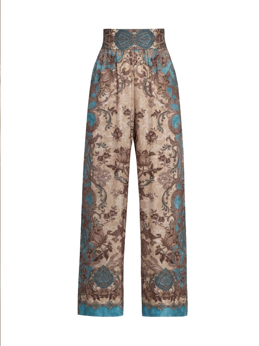 SATIN VISCOSE LOOSE FIT PANTS - PAISLEY SKY JIORO СВОБОДЕН ПАНТАЛОН ОТ ЛЪСКАВА ВИСКОЗА - PAISLEY SKY JIORO
