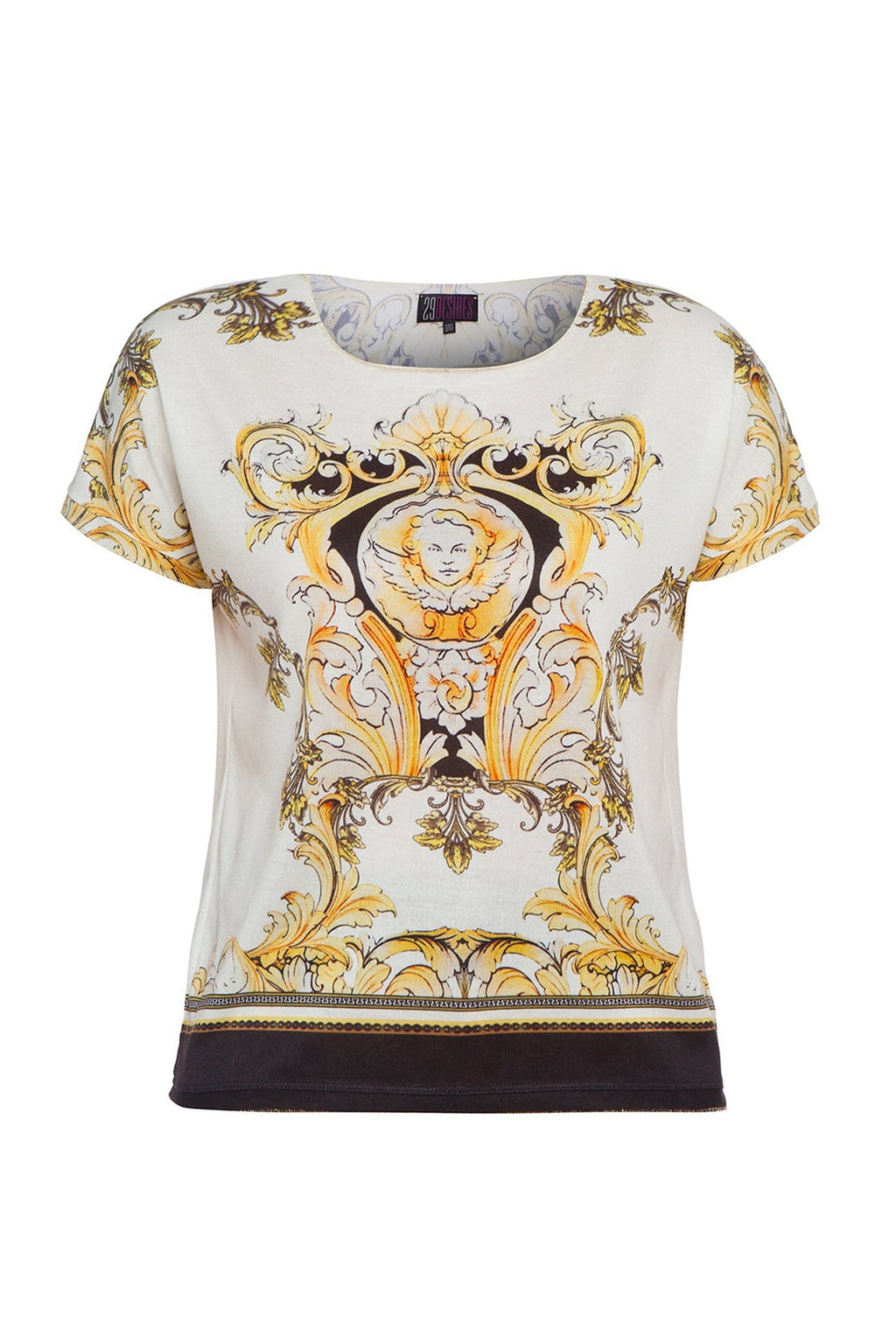 LOOSE COTTON-BLEND PRINTED TOP