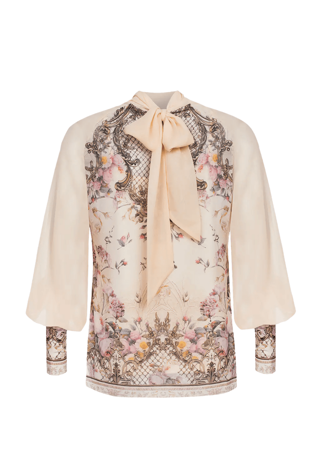 2-IN-1 DESIGNER CHIFFON BLOUSE AND TOP - BAROQUE FLOWERS JIORO 2в1 ДИЗАЙНЕРСКА РИЗА ОТ ШИФОН и ТОП - BAROQUE FLOWERS JIORO